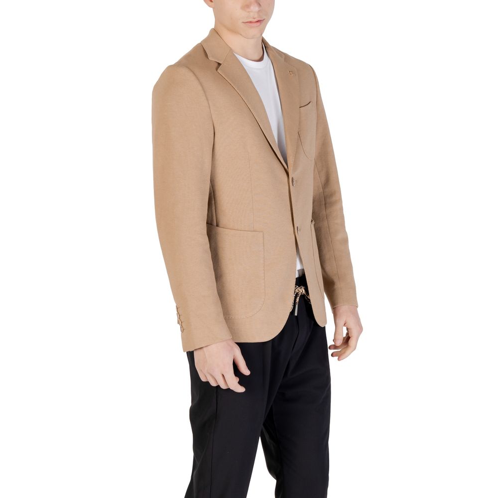 Gianni Lupo Beigefarbener Baumwollblazer