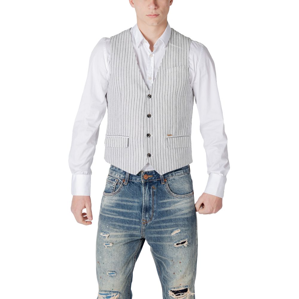 Gianni Lupo Schwarze Leinenweste