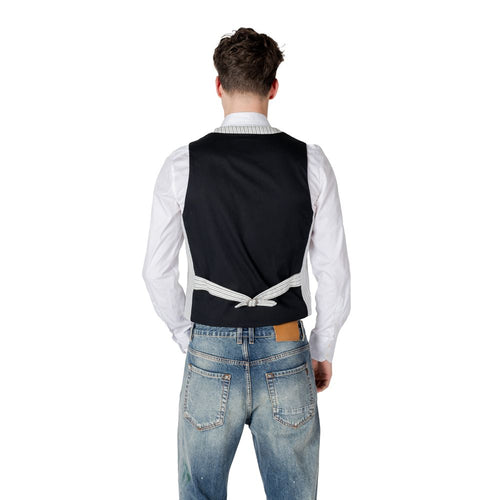 Gianni Lupo Schwarze Leinenweste