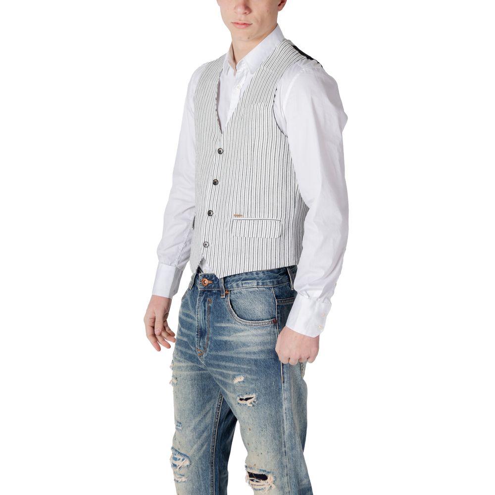 Gianni Lupo Schwarze Leinenweste