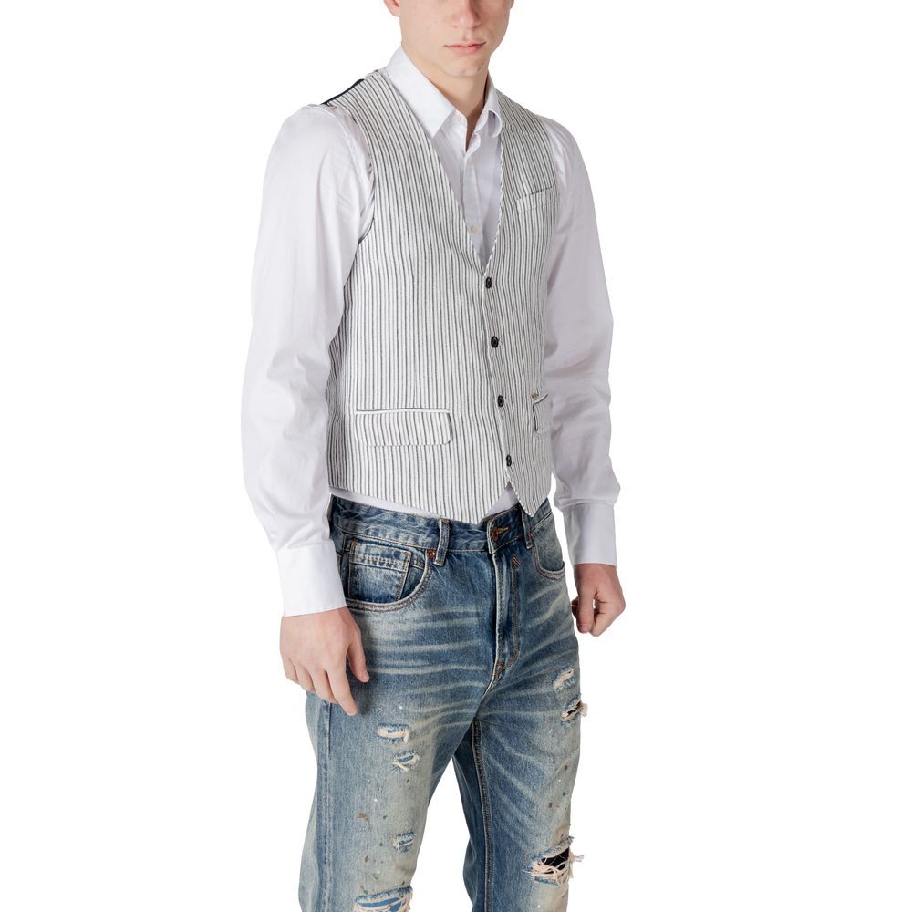 Gianni Lupo Schwarze Leinenweste