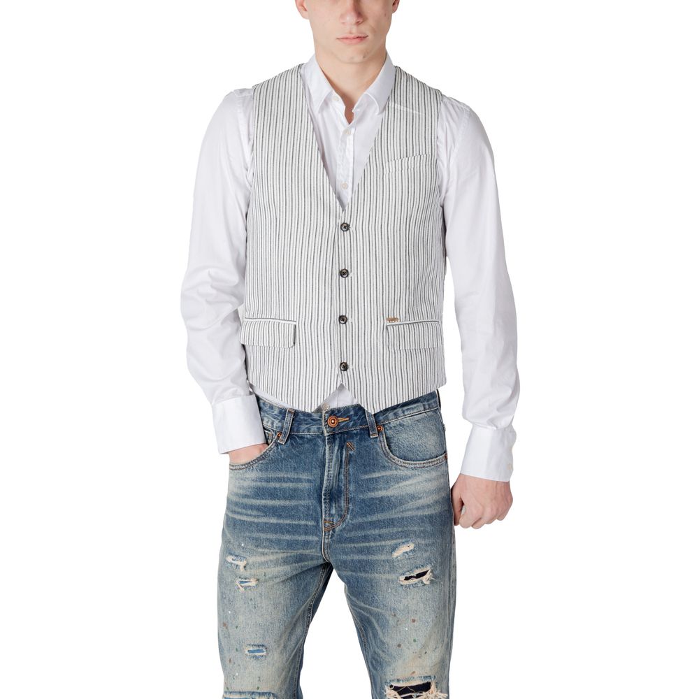 Gianni Lupo Schwarze Leinenweste