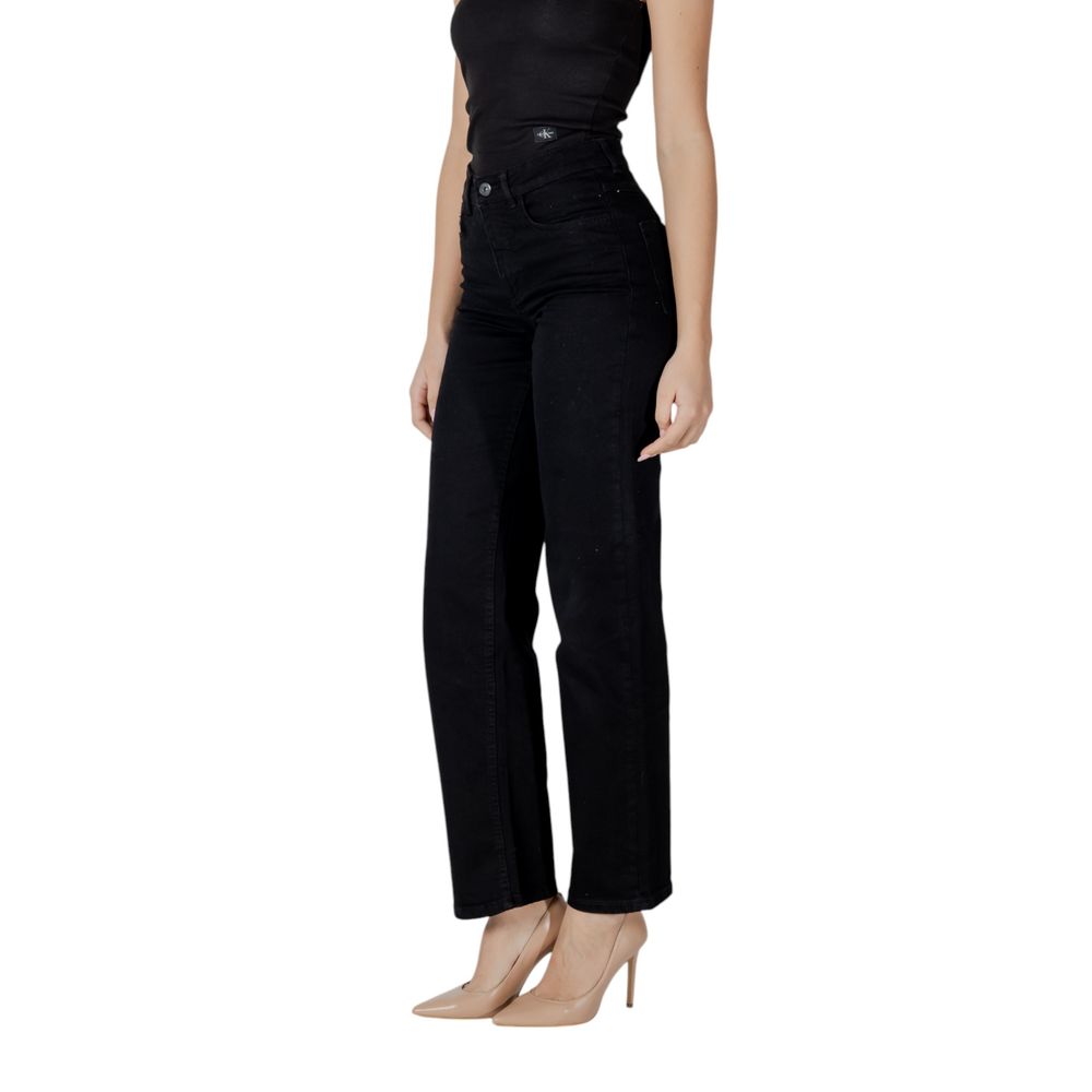 ICHI Schwarze Baumwolljeans mit lockerer Passform