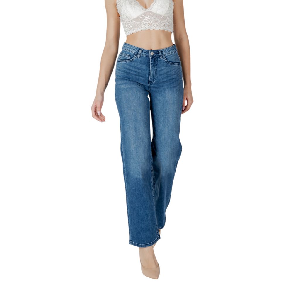 ICHI Blaue Baumwolljeans im Relaxed Fit