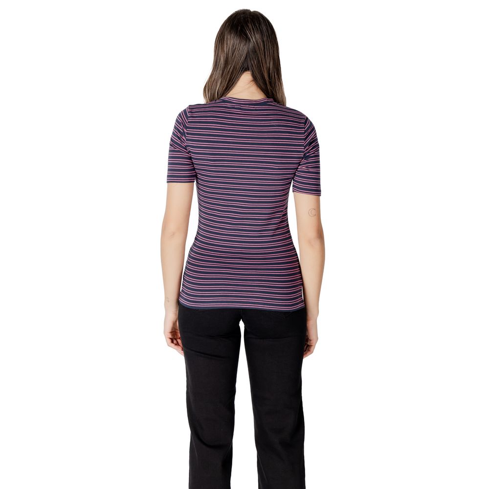 ICHI Bicolor T-Shirt aus Baumwolle