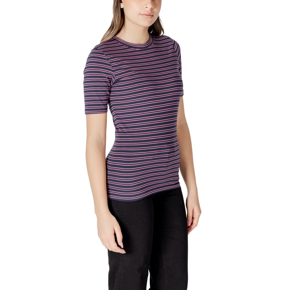 ICHI Bicolor T-Shirt aus Baumwolle