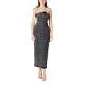 ICHI Schwarzes Baumwoll-Midi-Kleid