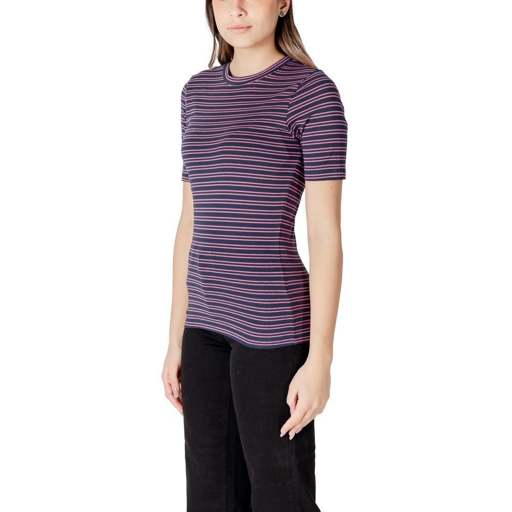 ICHI Bicolor T-Shirt aus Baumwolle