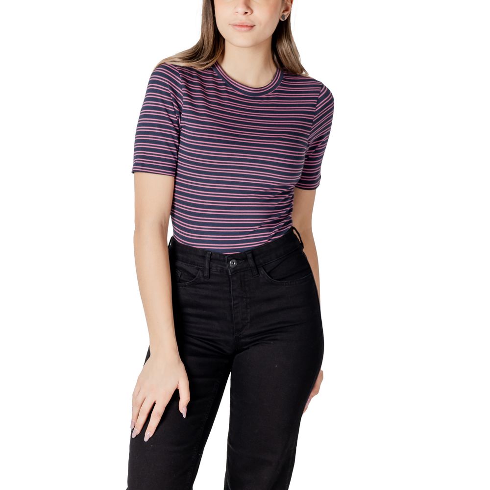 ICHI Bicolor T-Shirt aus Baumwolle