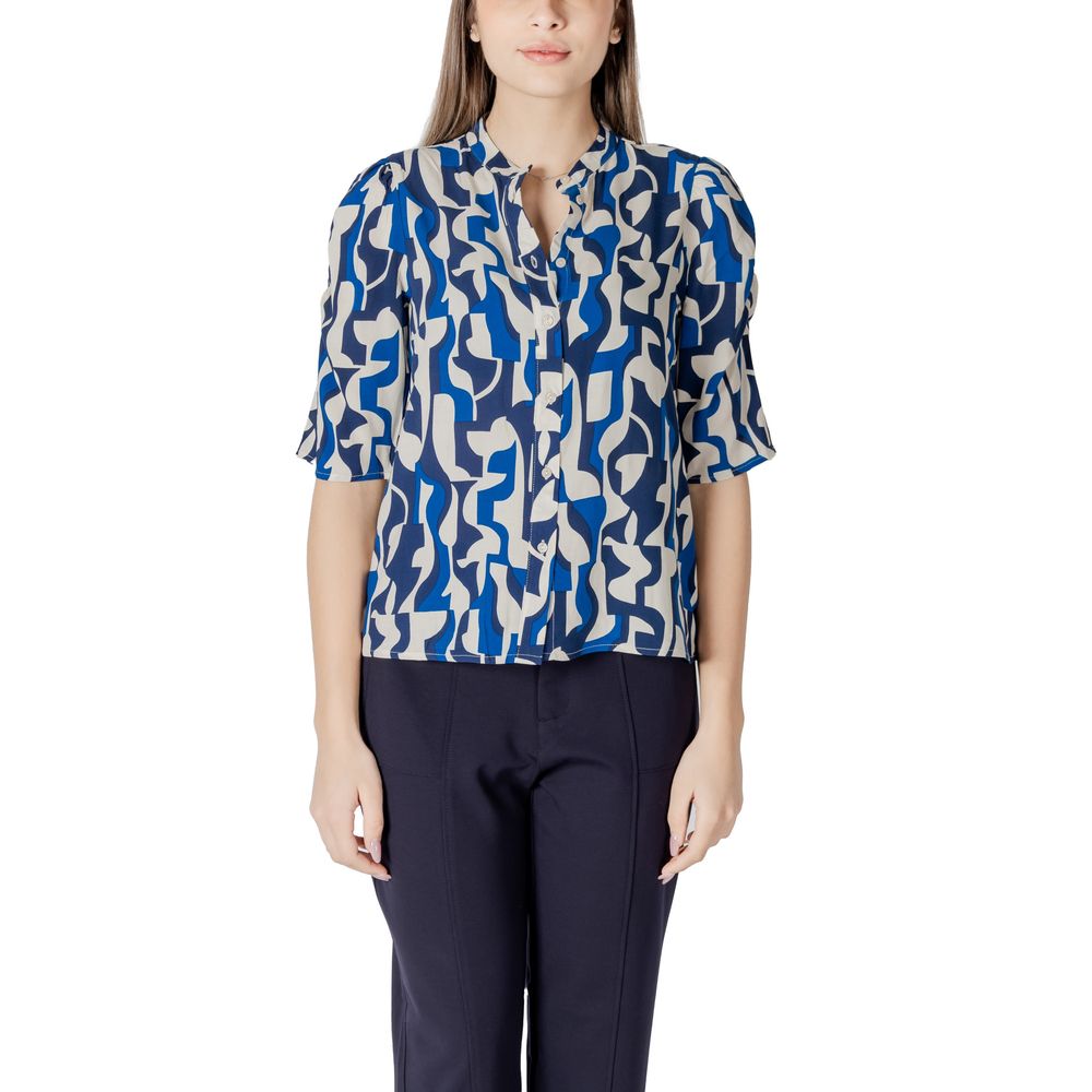 ICHI Blaue Viskose-Bluse