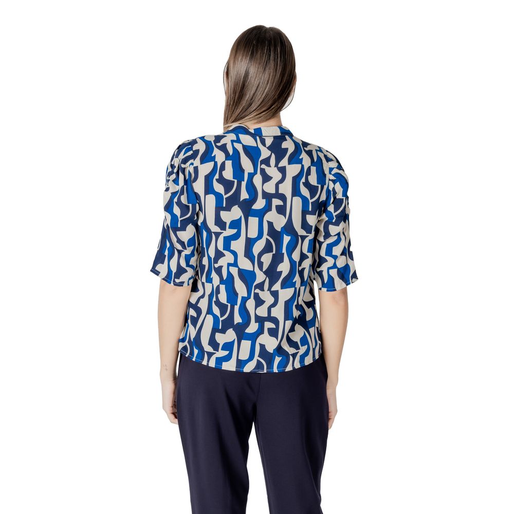 ICHI Blaue Viskose-Bluse