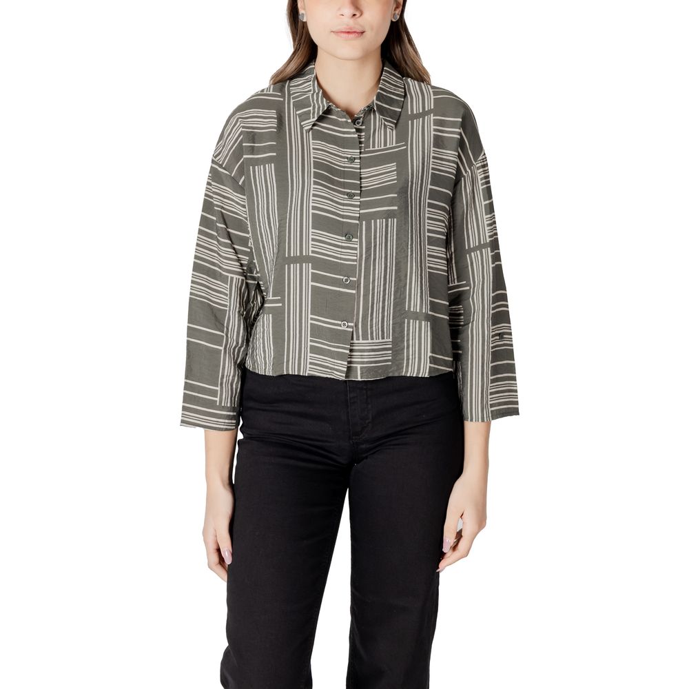 Jacqueline De Yong Grüne Viskose-Bluse