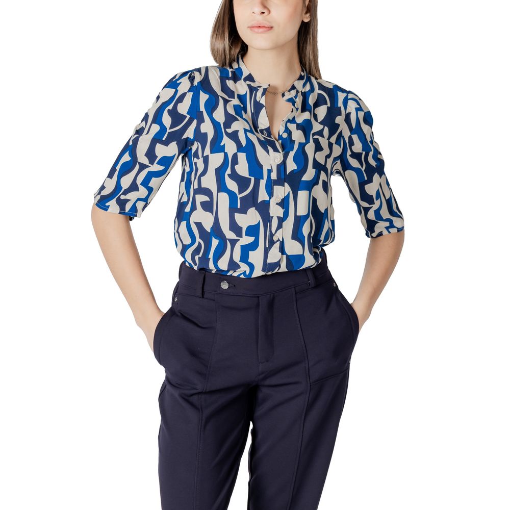 ICHI Blaue Viskose-Bluse