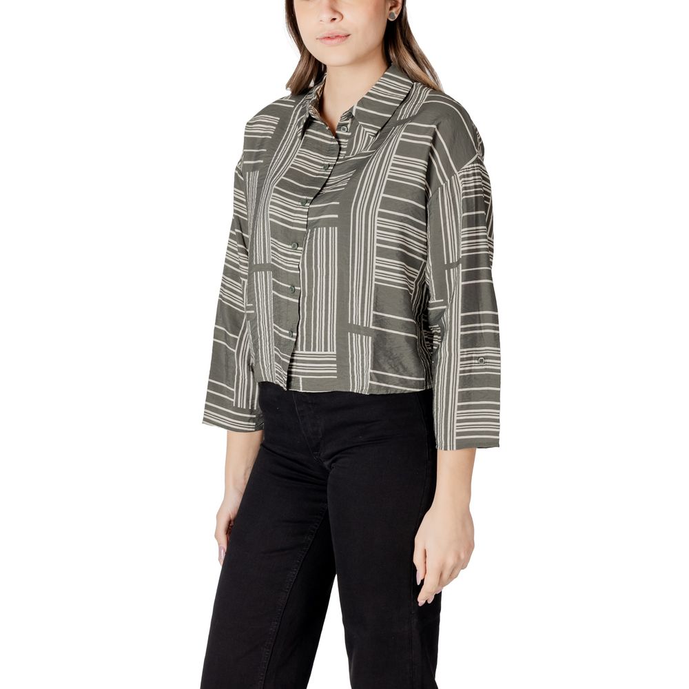 Jacqueline De Yong Grüne Viskose-Bluse