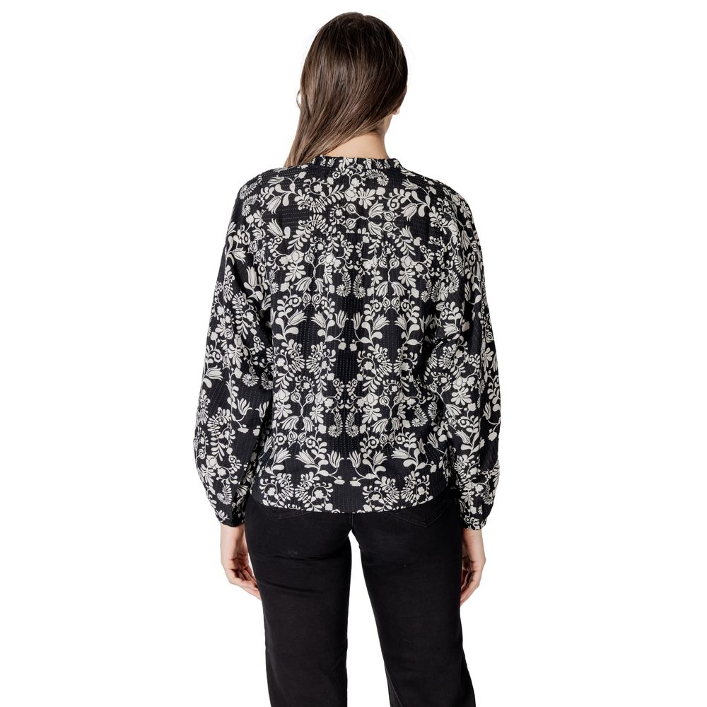 ICHI Schwarze Viskosebluse