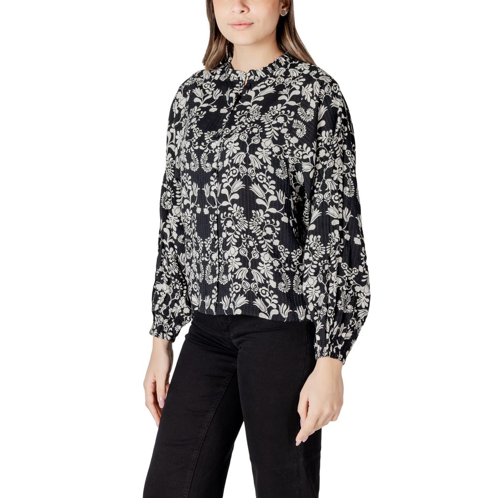 ICHI Schwarze Viskosebluse