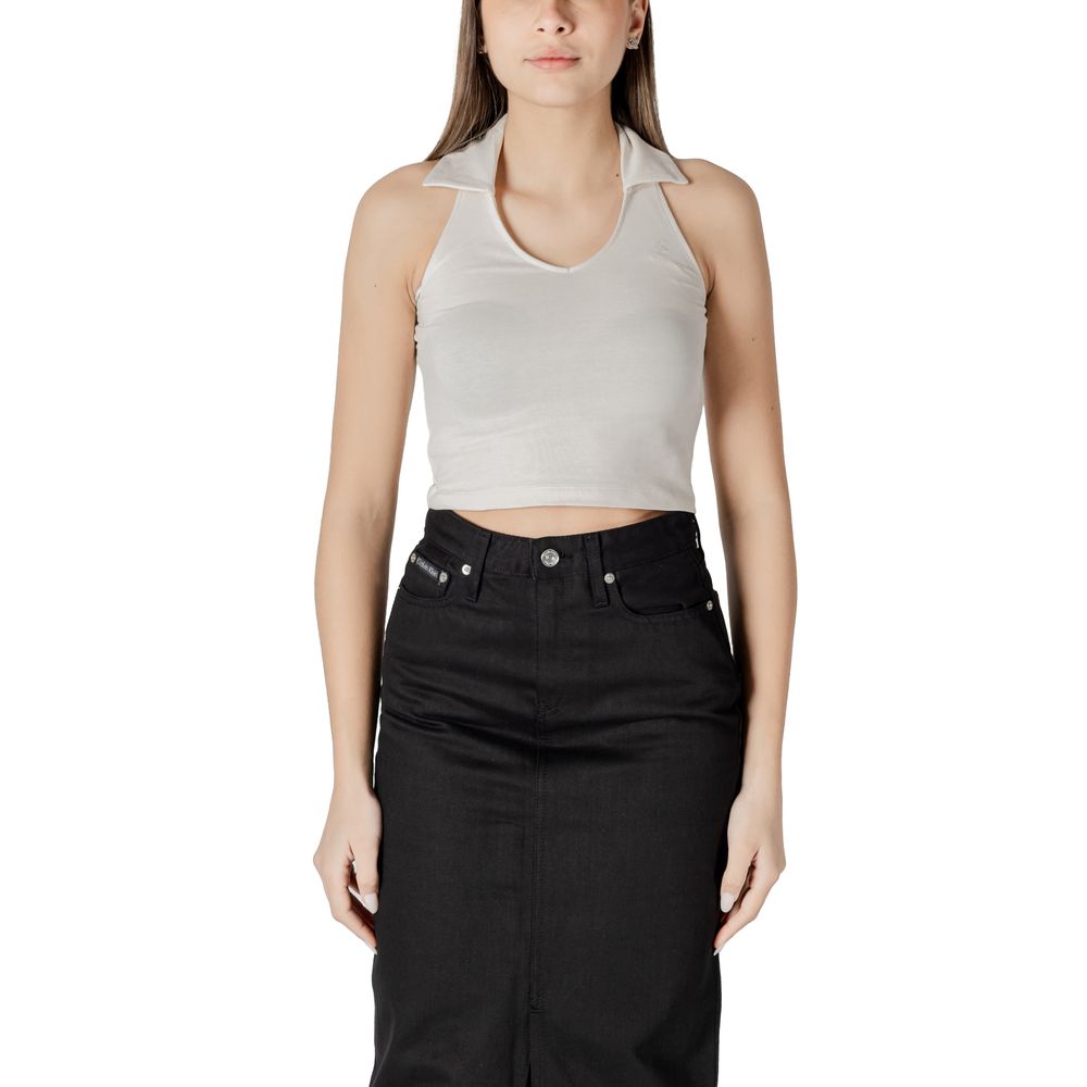 Calvin Klein Jeans Beigefarbenes Baumwoll-Top