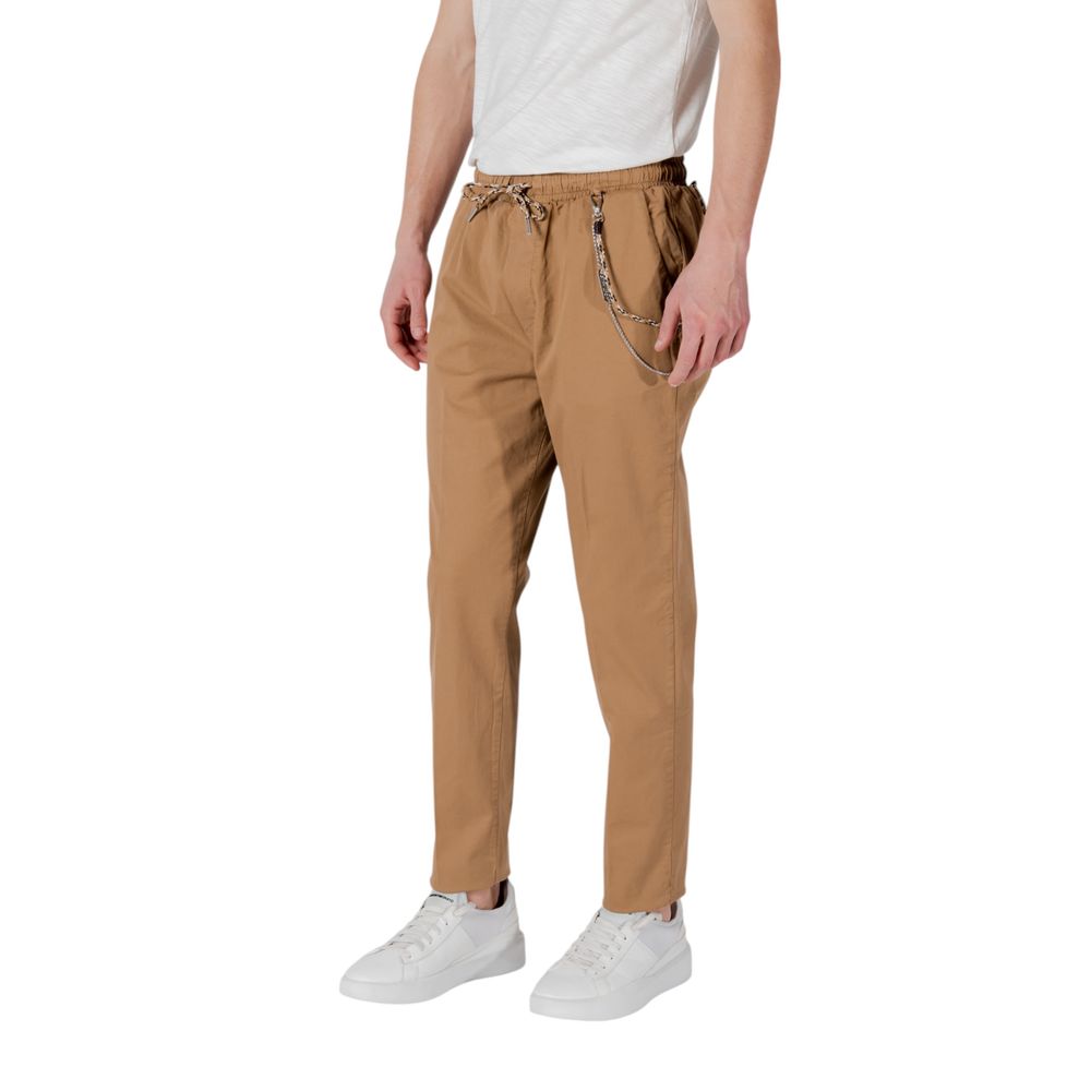 Gianni Lupo Brown Cotton Casual Trousers