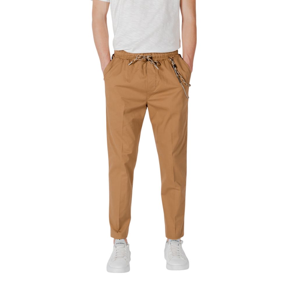 Gianni Lupo Brown Cotton Casual Trousers