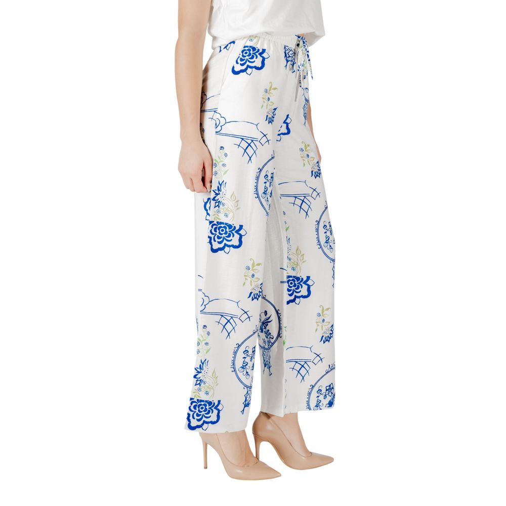 ICHI White Viscose Trousers