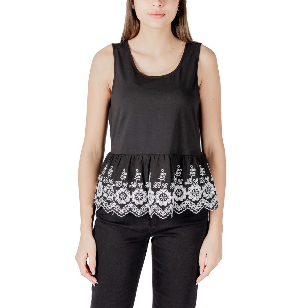 ICHI Schwarze Baumwolltops