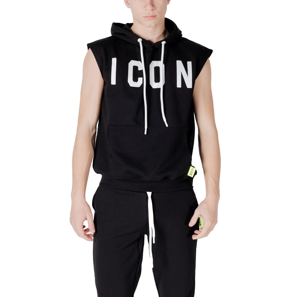 Icon Schwarzer Baumwoll-Kapuzenpullover