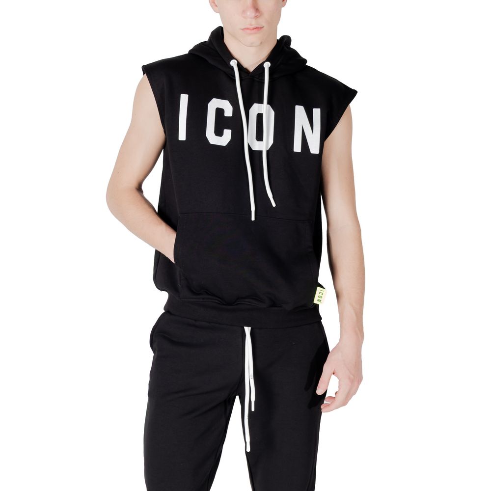 Icon Schwarzer Baumwoll-Kapuzenpullover