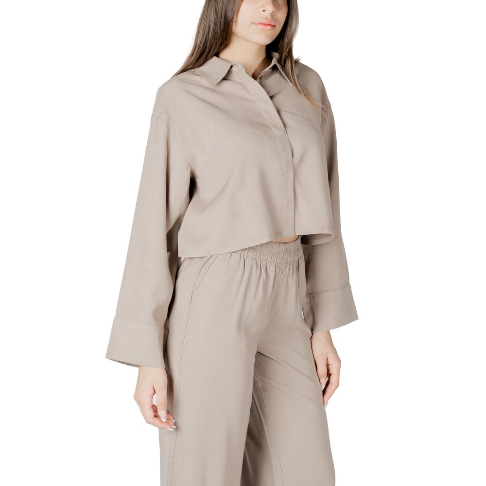 Only Beigefarbene Viskose-Bluse