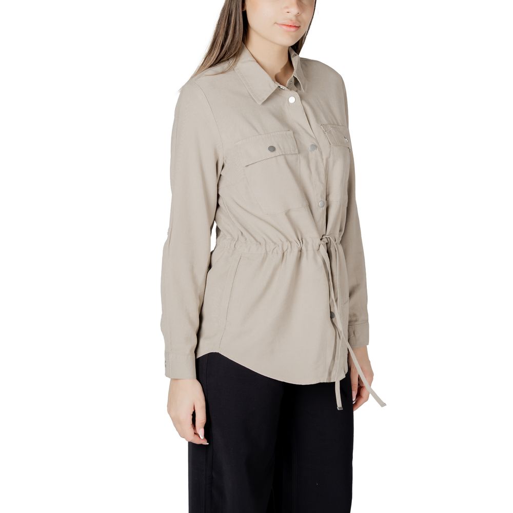 Only Beigefarbene Viskose-Bluse