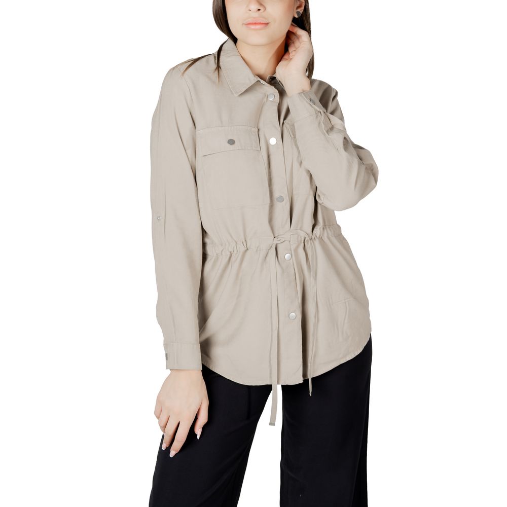 Only Beigefarbene Viskose-Bluse