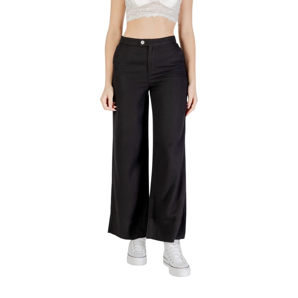 Only Wide Black Viscose Trousers