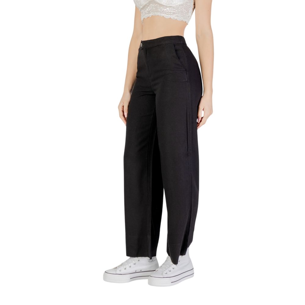 Only Wide Black Viscose Trousers
