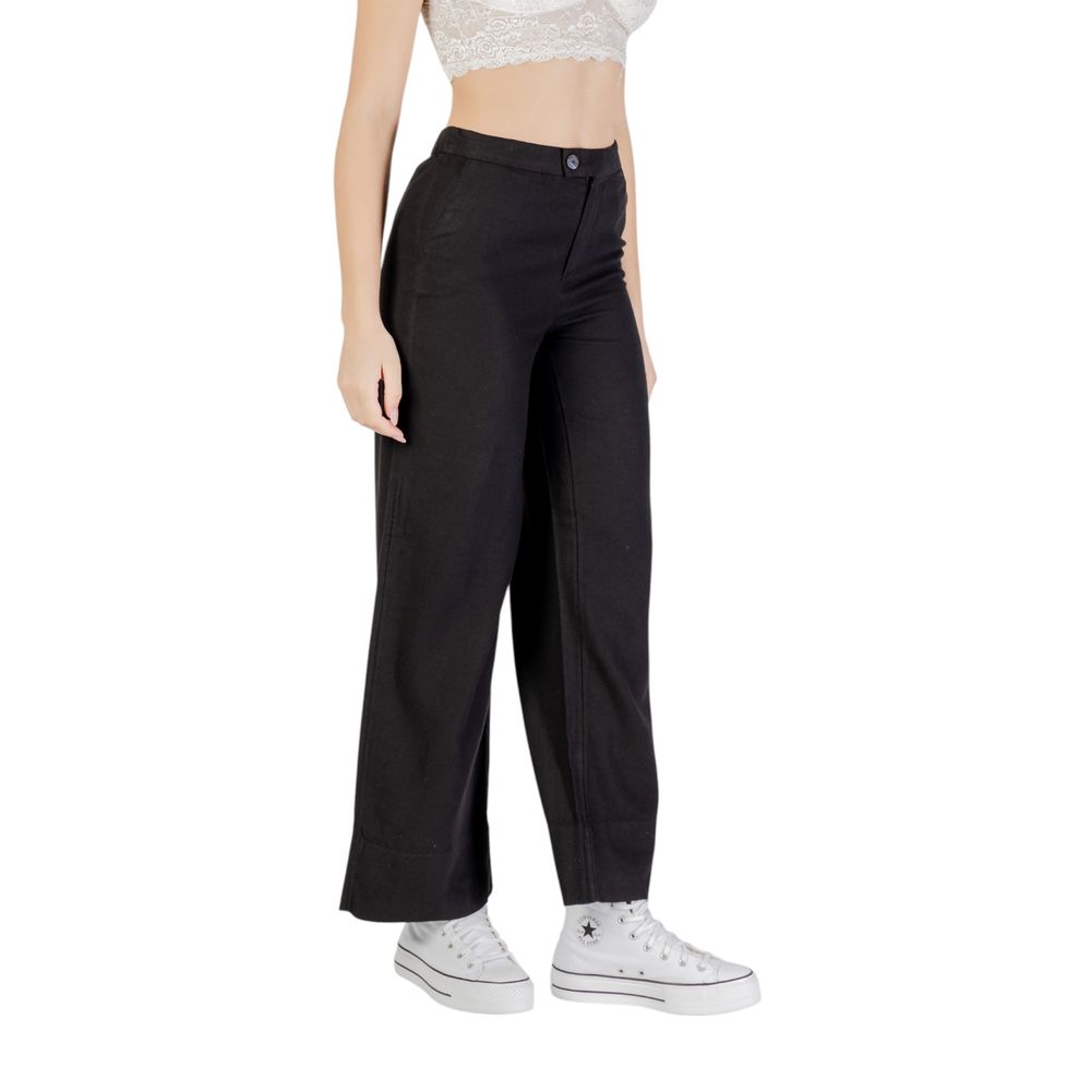 Only Wide Black Viscose Trousers