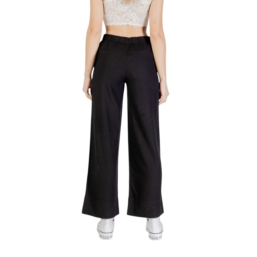 Only Wide Black Viscose Trousers
