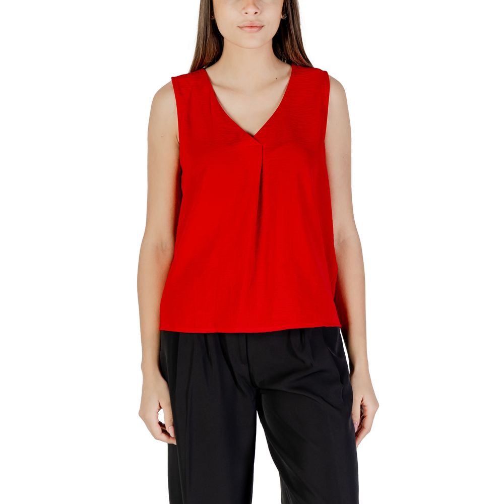 Only red tank top made from recycled polyester