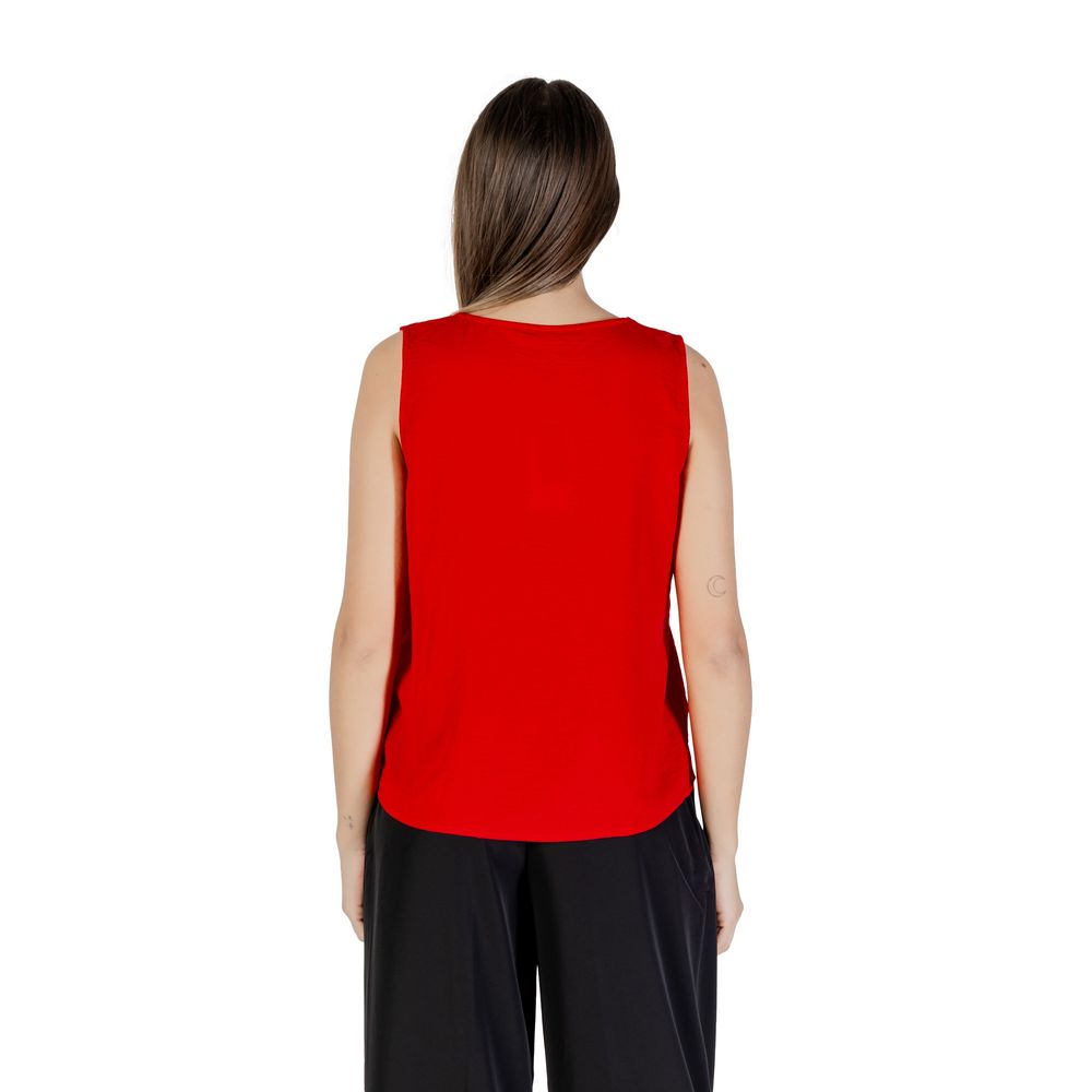 Only red tank top made from recycled polyester