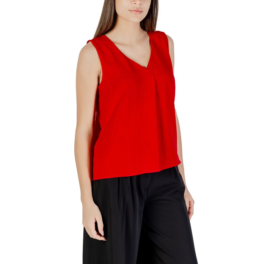 Only red tank top made from recycled polyester