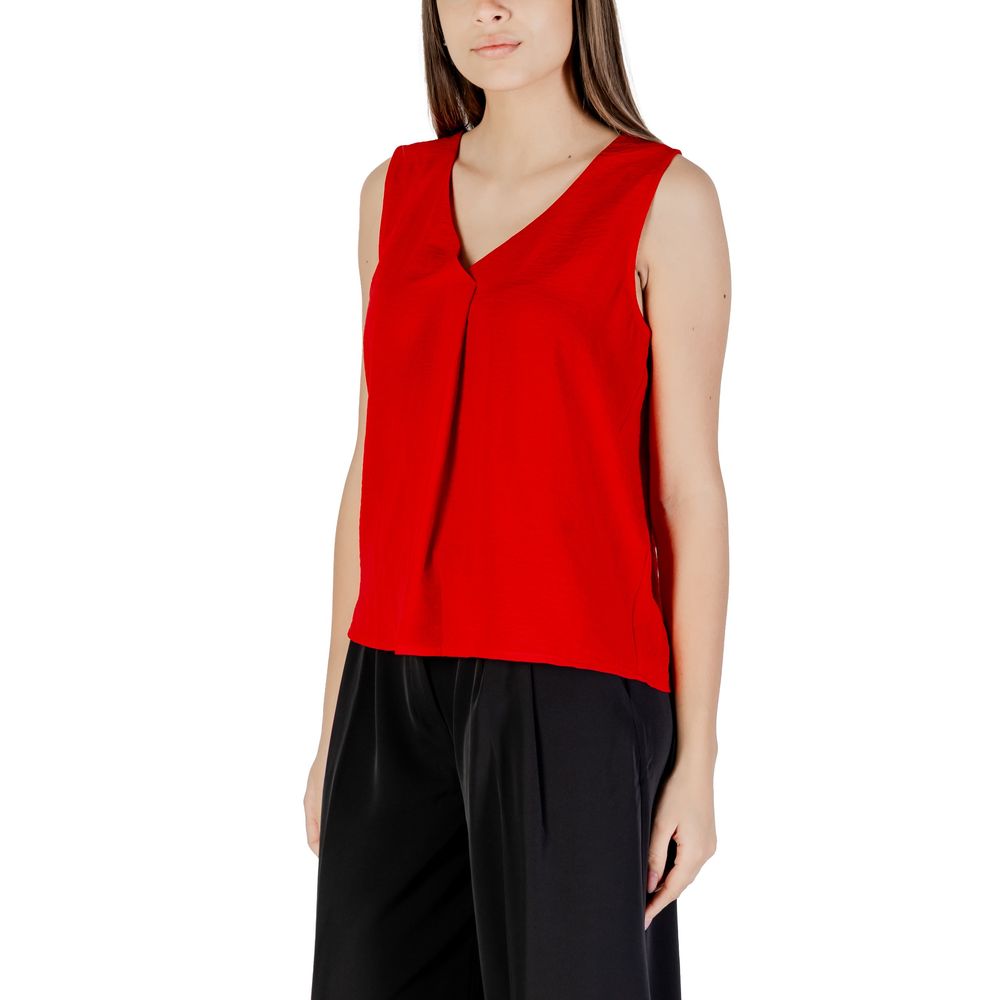 Only red tank top made from recycled polyester