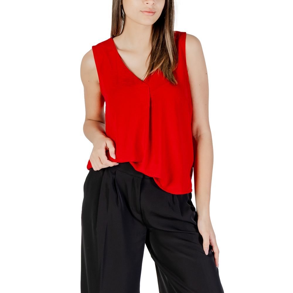 Only red tank top made from recycled polyester