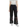ICHI Black Cotton Trousers