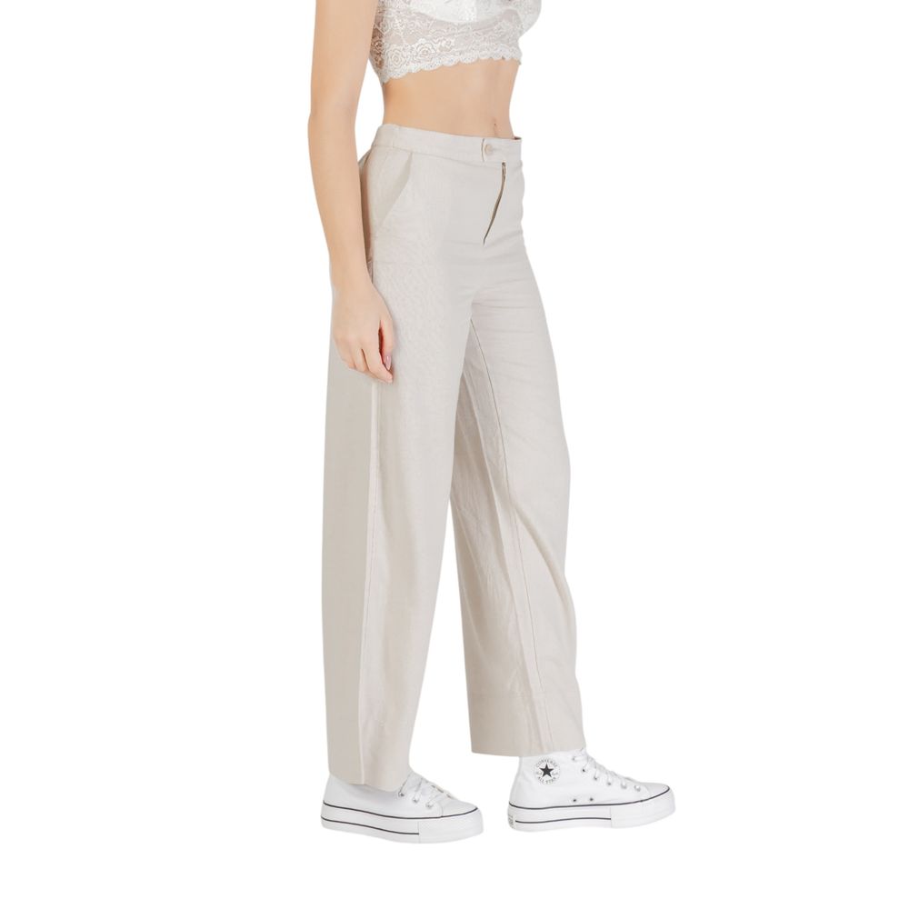 Only Beigefarbene Viskose-Hose im Casual-Look