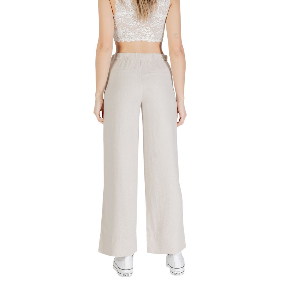 Only Beigefarbene Viskose-Hose im Casual-Look