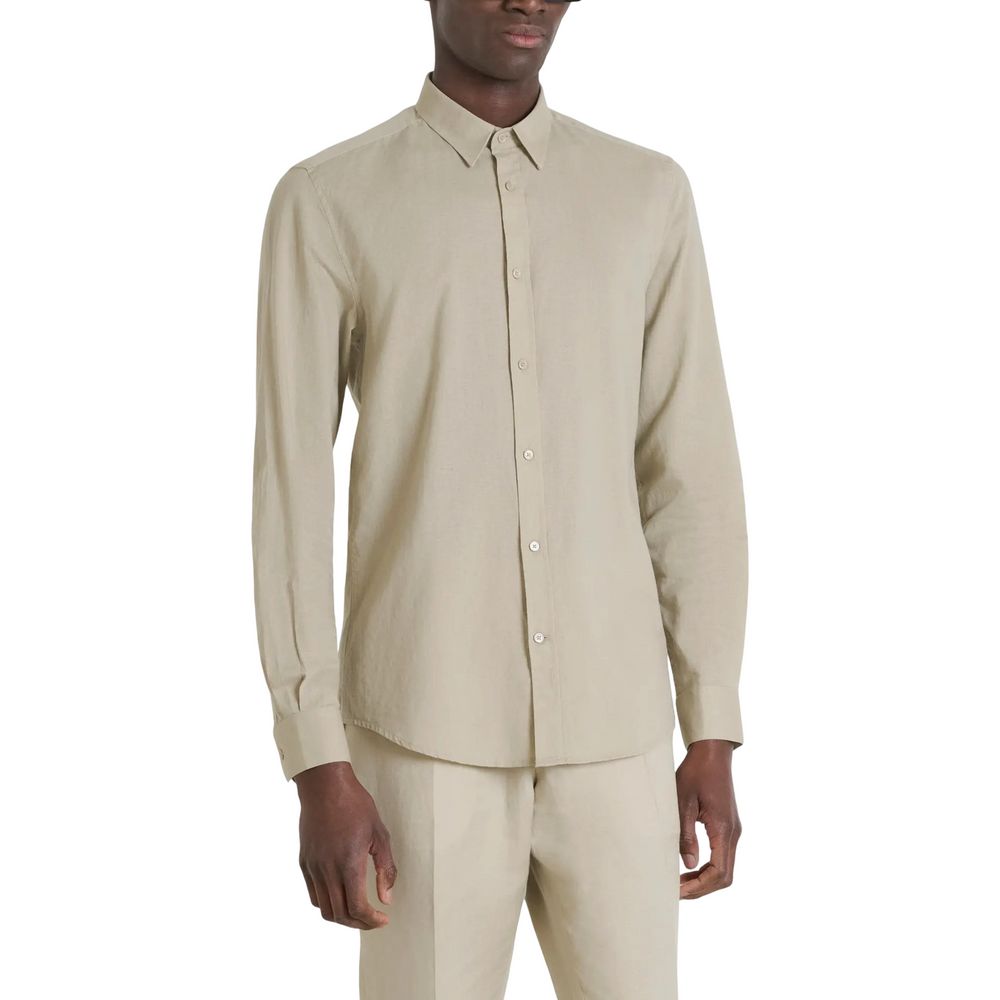 Antony Morato Beigefarbenes Baumwollhemd