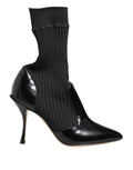 Dolce & Gabbana Schwarz Stretch Stilettos Booties Socken Schuhe