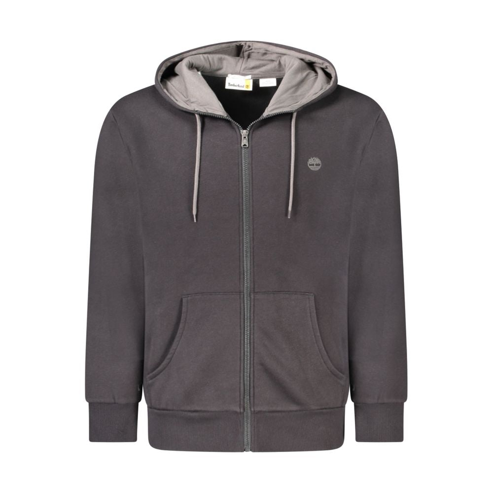 Timberland Men's Black Cotton Zip-Up Hoodie