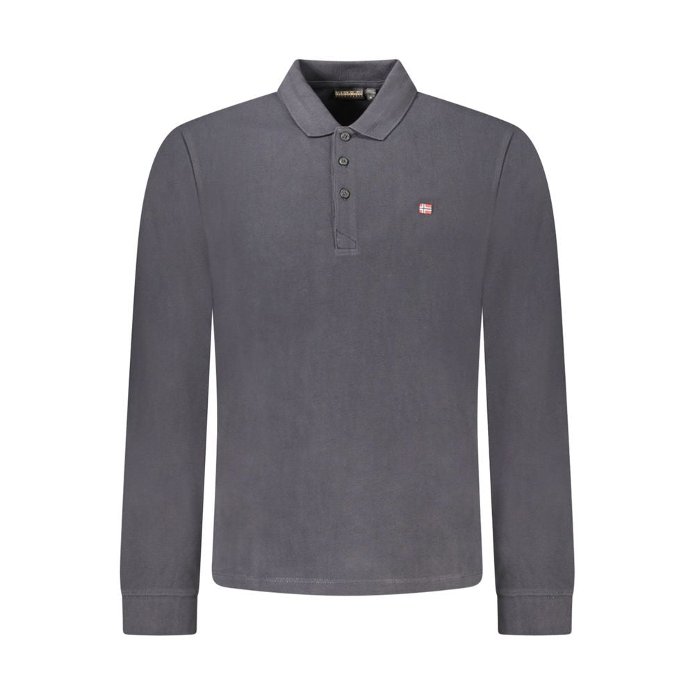 Napapijri Men's Black Cotton Polo Shirt
