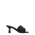 Prada Schwarze Leder Plateau-Sandalen