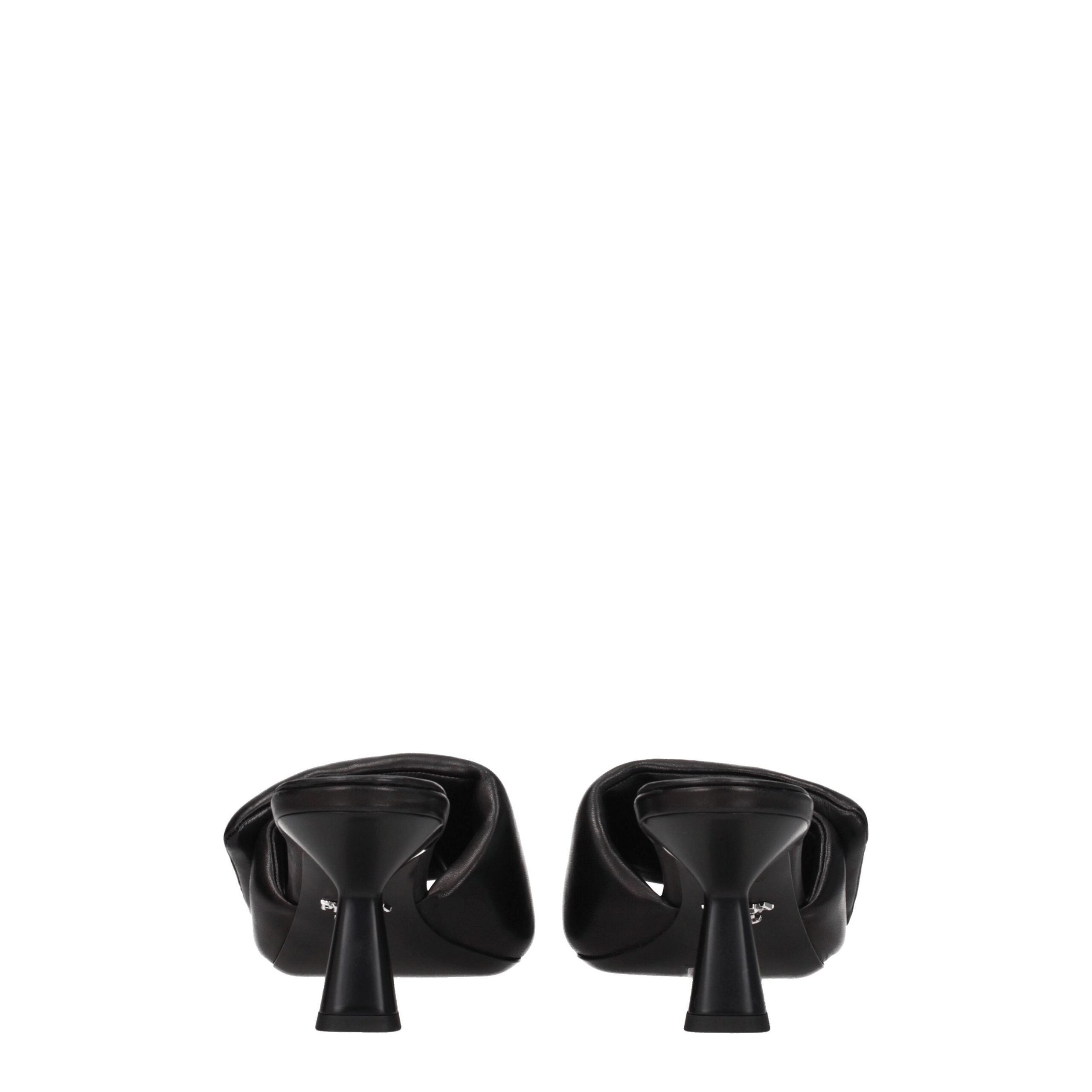 Prada Schwarze Leder Plateau-Sandalen