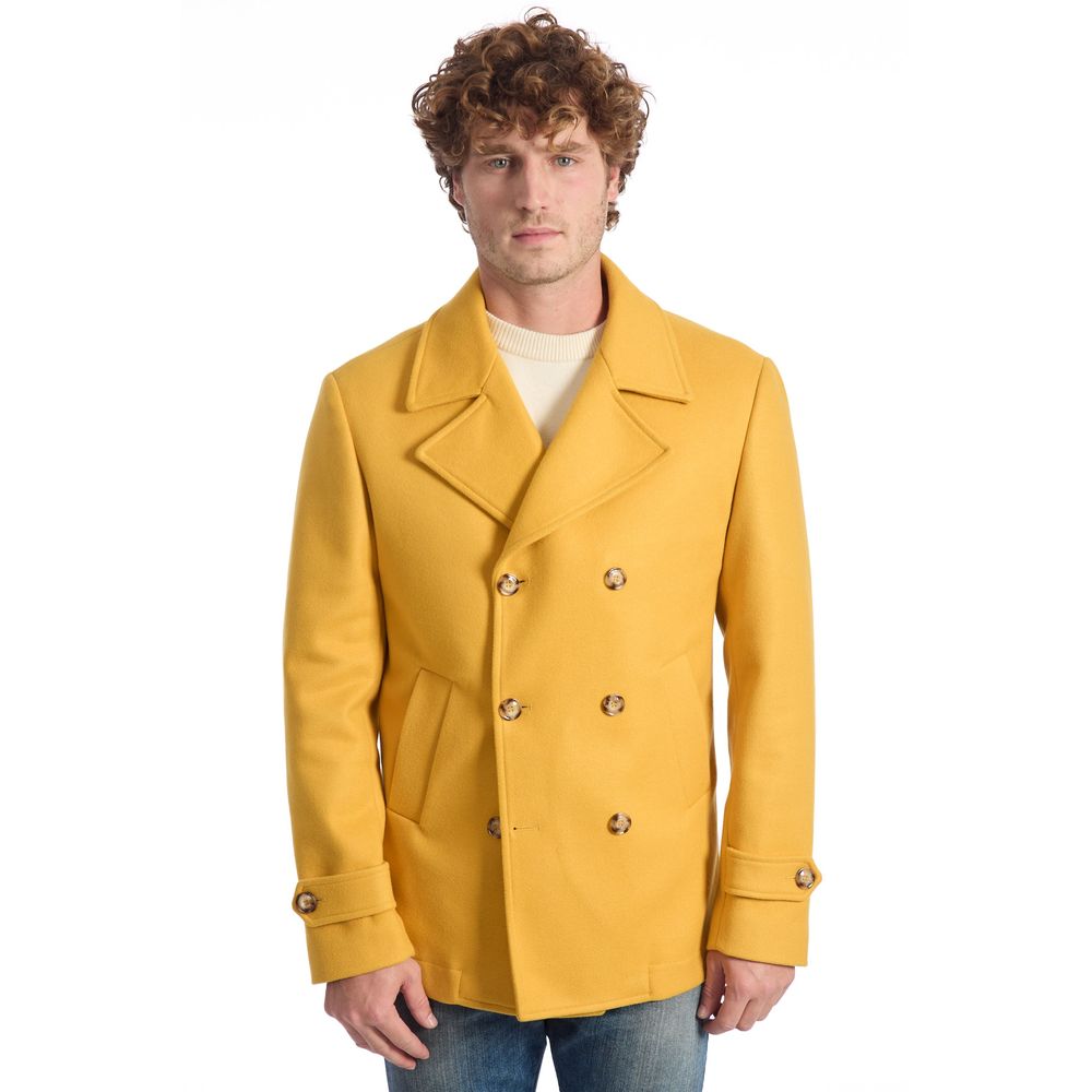 Roberto Pepe Men's Luxury Yellow Wool Jacket