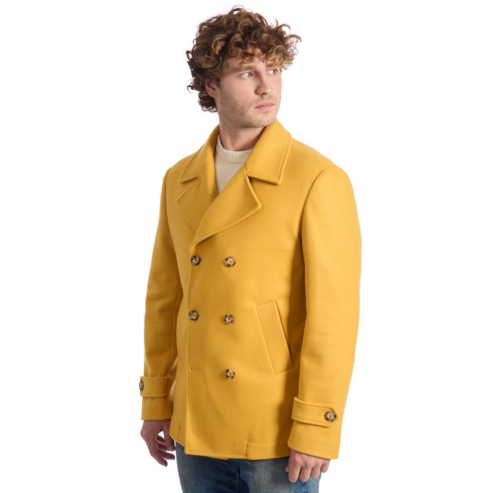 Roberto Pepe Men's Luxury Yellow Wool Jacket
